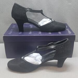 David Tate Fantastic Black Glitter Women's Mary‎ Jane Size 10 M